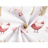 Bavlněná látka / plátno husy / slepice (Varianta (4) bílá, Balení 1 m)