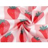 Bavlněná látka / plátno jahody (Varianta růžová, Balení 1 m)