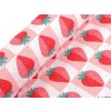 Bavlněná látka / plátno jahody (Varianta růžová, Balení 1 m)