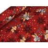 Vánoční bavlněná látka / plátno větvičky (Varianta 1 (CH64) červená, Balení 1 m)