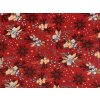 Vánoční bavlněná látka / plátno větvičky (Varianta 1 (CH64) červená, Balení 1 m)
