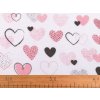 Bavlněný flanel srdce (Varianta 1 (487) růžová sv., Balení 1 m)