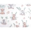 Bavlněná látka / plátno safari zvířátka (Varianta 1 (150) bílá béžová, Balení 1 m)