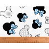 Bavlněná látka / plátno Mickey / Minnie Mouse (Varianta 2 (131) bílá červená, Balení 1 m)