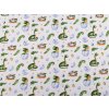 Bavlněná látka / plátno dinosaurus (Varianta bílá, Balení 1 m)