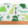 Bavlněná látka / plátno dinosaurus (Varianta zelená, Balení 1 m)