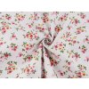 Bavlněná látka / imitace lnu hrubší, květy (Varianta 4 režná světlá růžová, Balení 1 m)