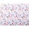 Bavlněná látka / plátno květy a listy (Varianta 1 (612) růžová sv., Balení 1 m)