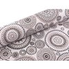 Bavlněná metráž / imitace lnu hrubší, mandala (Varianta režná, Balení 1 m)