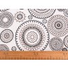 Bavlněná metráž / imitace lnu hrubší, mandala (Varianta režná, Balení 1 m)