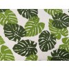 Bavlněná metráž / imitace lnu hrubší, monstera (Varianta 2 zelená monstera, Balení 1 m)