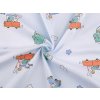 Úplet bavlněný zvířátka šíře 200 cm (Varianta modrá ledová, Balení 1 m)