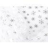 Organza sněhové vločky (Varianta bílá stříbrná, Balení 1 m)
