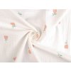 Mušelín / gázovina tulipány (Varianta Off White, Balení 1 m)
