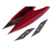 Nůžky PIN cvakačky velmi ostré s náhradním ostřím délka 11 cm (Varianta červená tmavá, Balení 1 karta)