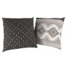 Sada 2 povlaků na polštář hladká bavlna DELUX BOHO šedé (Rozměry povlaků na polštáře 50x50cm)
