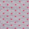 Bavlněný úplet plastický - růžové puntíčky na šedé