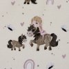 Bavlněný úplet - koníci a holčičky