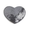Nažehlovačka srdce s flitry (Varianta 1 stříbrná světlá, Balení 1 ks)