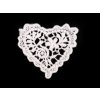 Krajková aplikace / nášivka srdce (Varianta 2 bílá mléčná, Balení 10 ks)
