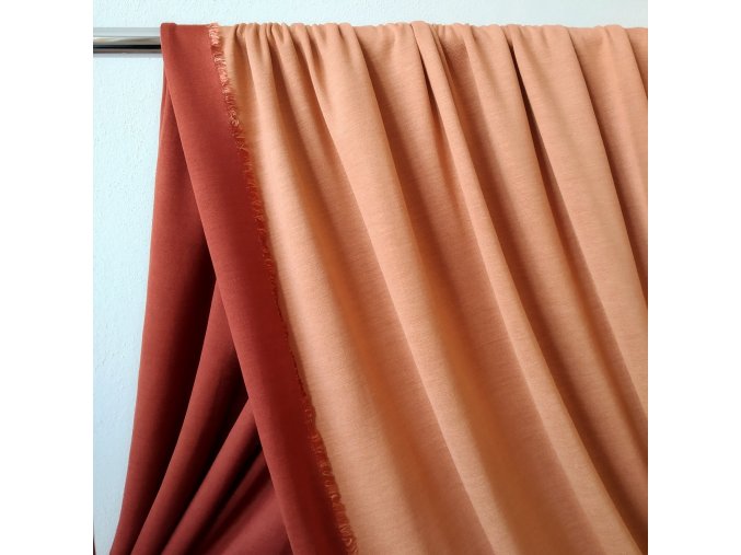 Viskózový úplet, interlok (oboulíc) oranžovočervený/meruňkový