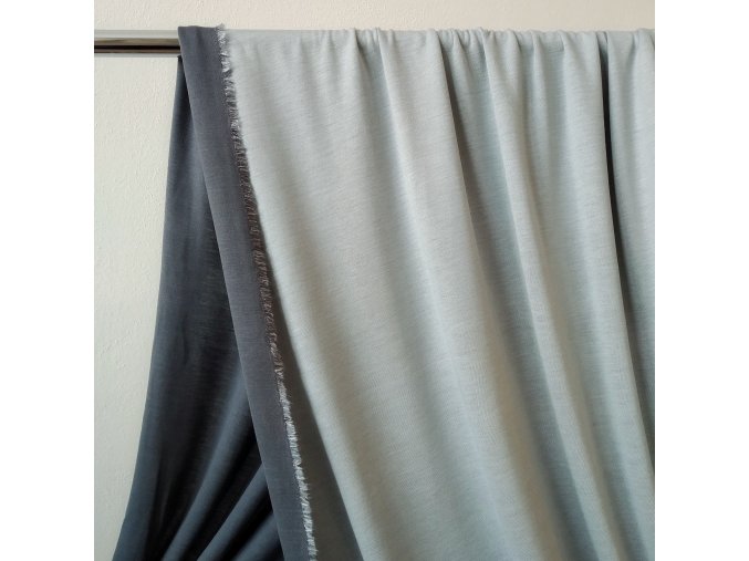 Viskózový úplet, interlok (oboulíc) antracit/sv. šedý