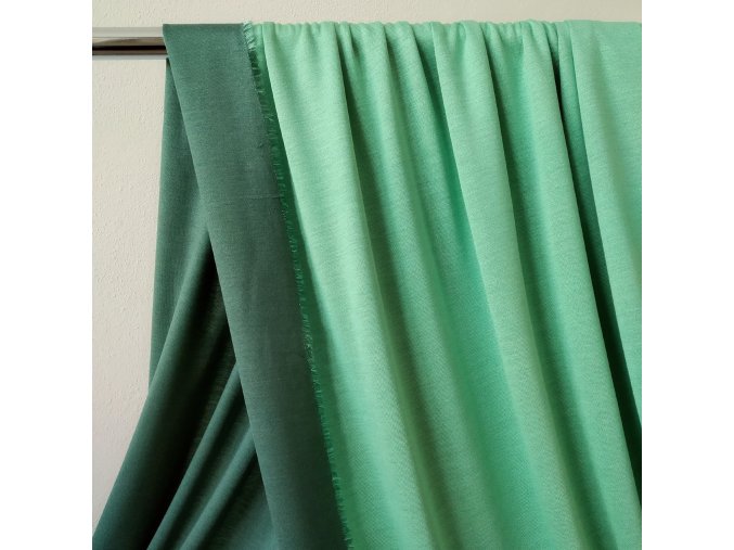 Viskózový úplet, interlok (oboulíc) smaragd/sv. zelený