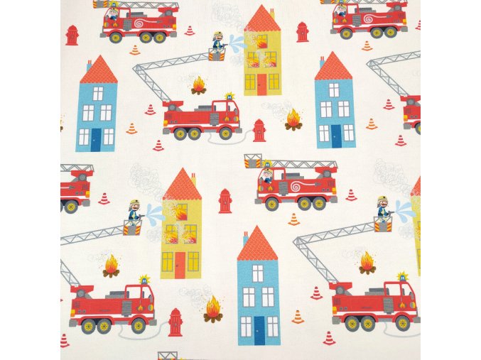 Teplákovina s jemným počesem hasiči (1,3 m)