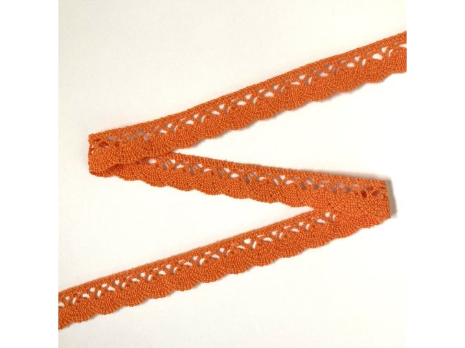 Paličkovaná krajka oranžová 19 mm