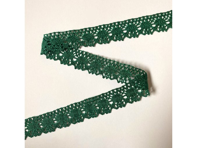 Paličkovaná krajka modrozelená 23 mm