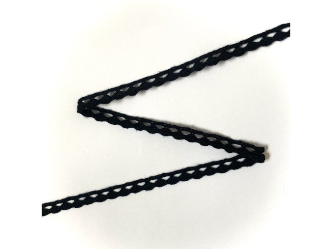 Paličkovaná krajka černá 10 mm
