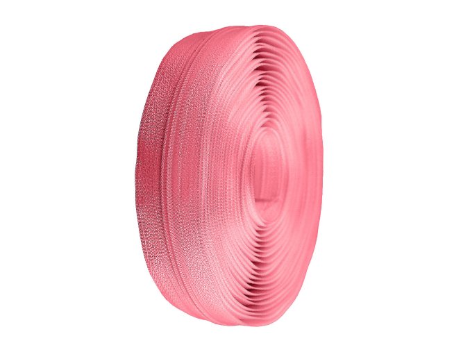 Zip spirálový metráž 3 mm růžový