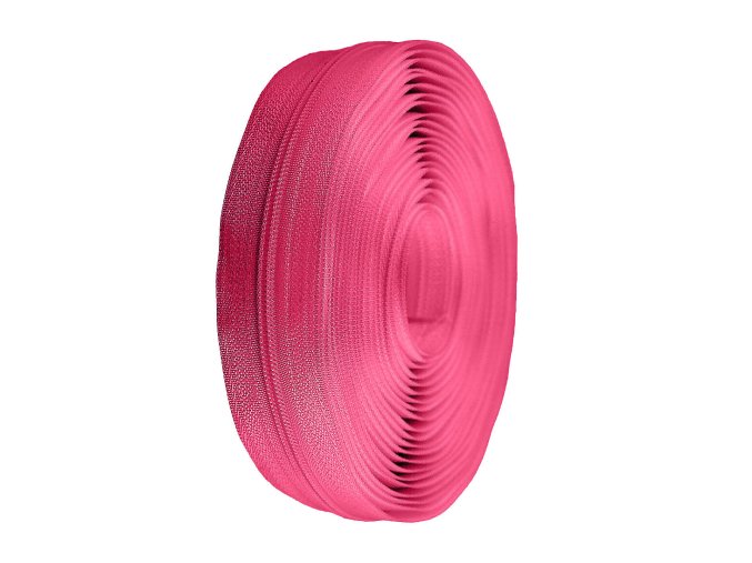 Zip spirálový metráž 3 mm tm. růžový
