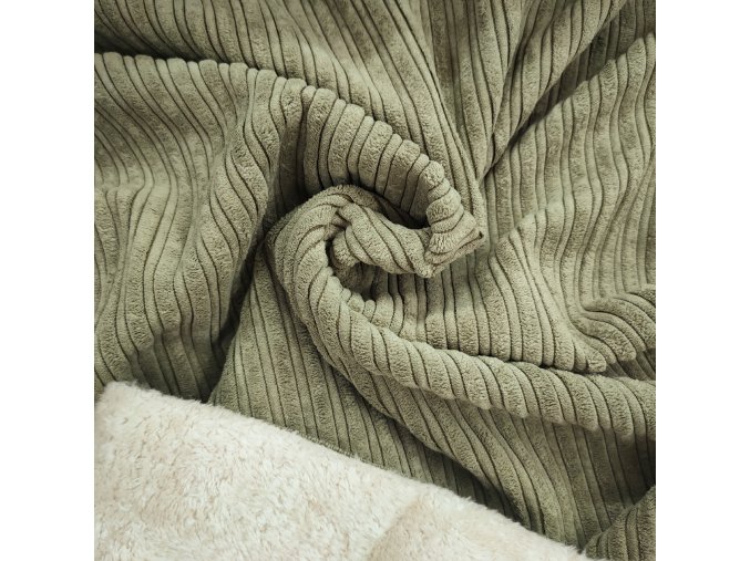 Manšestr s kožíškem khaki (0,2 m)