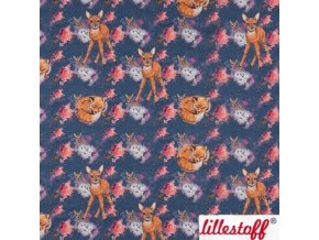 organic jersey lillestoff giocoso fox deer blue