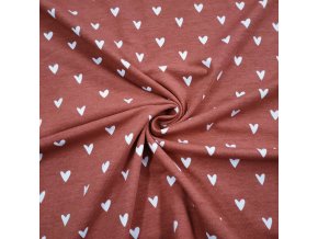 Biobavlněný úplet srdíčka na marsala (1,2 m)