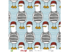 Biobavlněný úplet Lillestoff Coole Möwe, rot (0,4 m)