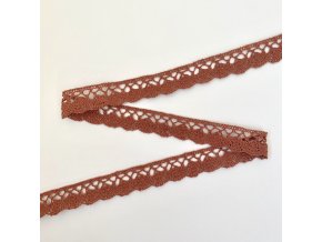 Paličkovaná krajka clay pink 20 mm