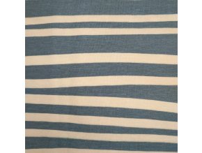 Bavlněný úplet nepravidelný proužek old blue (0,2 m)