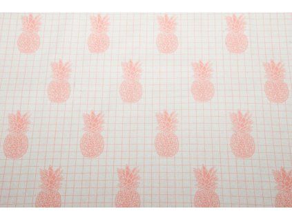 Bavlněné plátno - ananas pastel