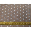 Bavlněné plátno - béžové s bílými hvězdičkami