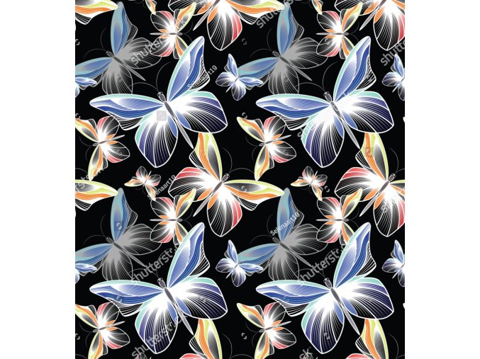 stock vector seamless pattern with gentle contour butterflies 1347019136