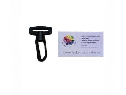 Karabina plastová otočná průvlek 30 mm ČERNÁ