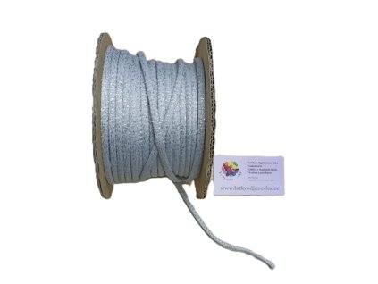 BÍLOSTŘÍBRNÁ - Šňůra kulatá s výplní Ø7 mm