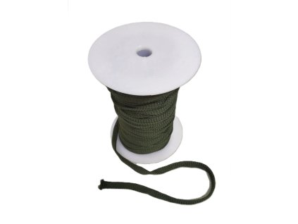 Polyesterová šňůra plochá / dutinka šíře 8 mm Khakikhaki