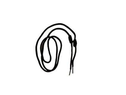 ODĚVNÍ ŠŇURA DO KAPUCÍ  S OZDOBNÝM UZLEM-ČERNÁ