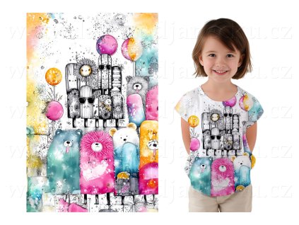 Bavlněný úplet TOP 180g - PANEL na přední pro děti M - Nanuky