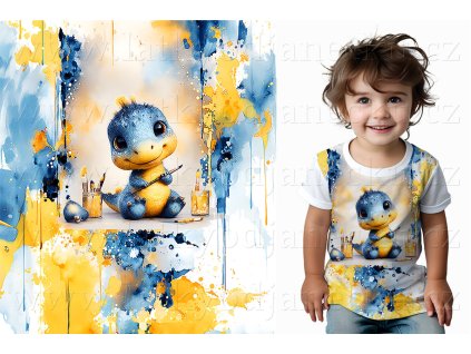 Bavlněný úplet TOP 180g - PANEL na přední pro děti S - Barevná sovička