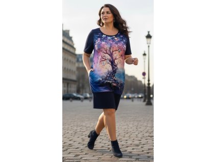 ODĚVY SKLADEM - Tunika/Šaty  Strom života - vel. XL/2XL