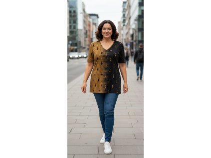 ODĚVY SKLADEM -  Halena  Půlnoční zlato - vel. XL